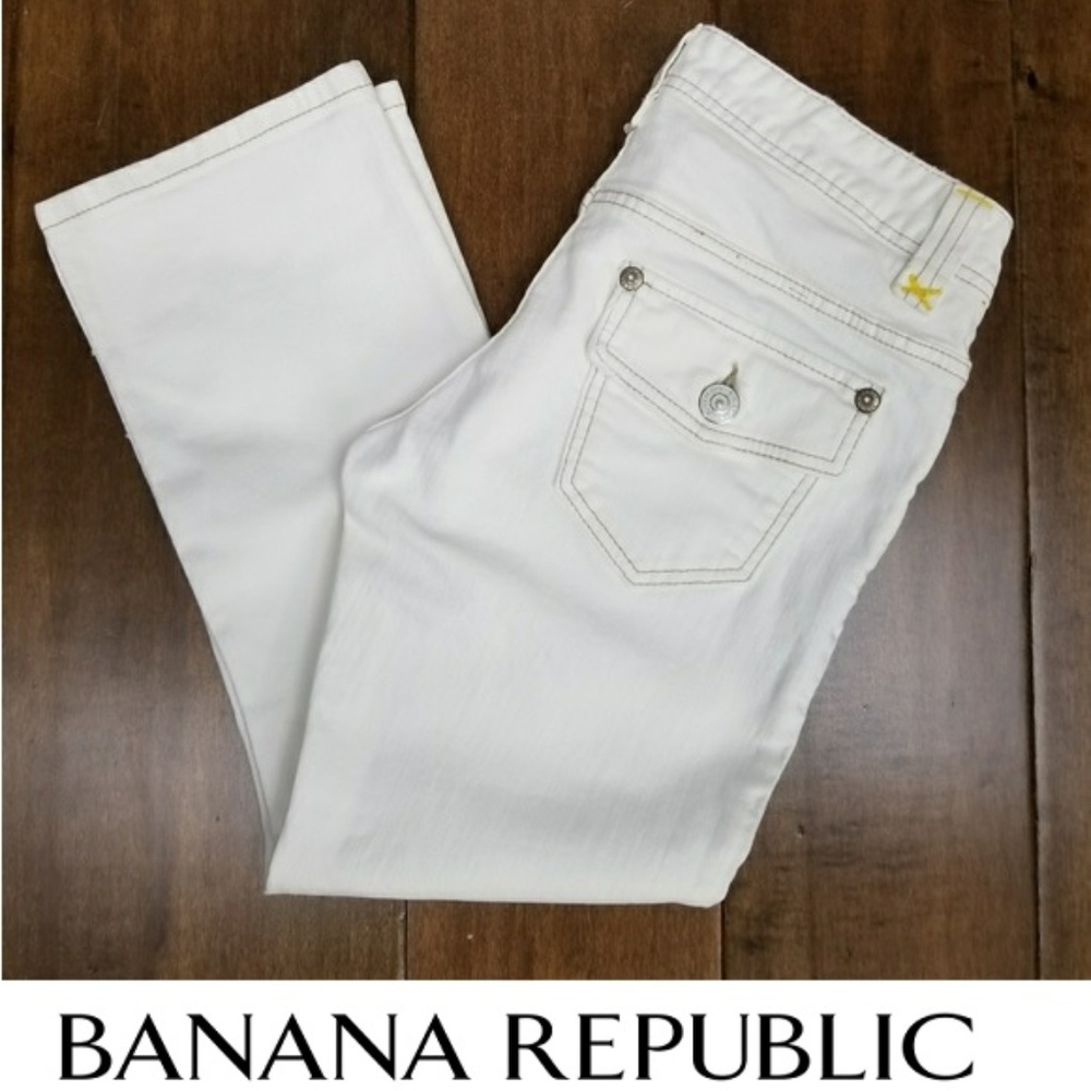 Banana Republic Capri Cropped Jeans White Sz 2